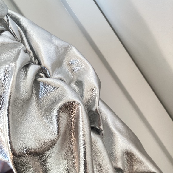 Anthropologie Soleil Magic Fabric Ruched Strapless Dress Metallic NEW - Picture 9 of 16